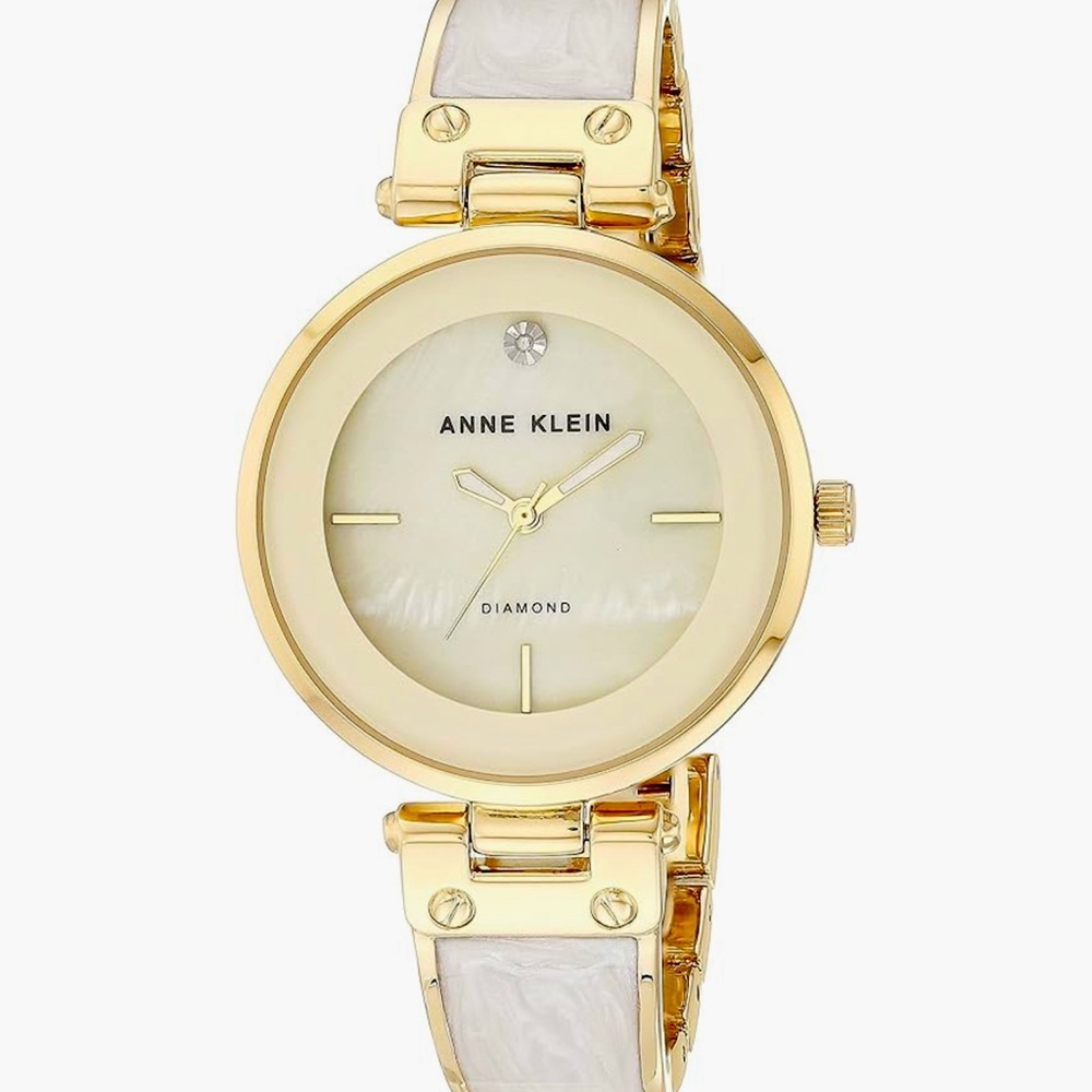 Anne Klein Women's Genuine Diamond Dial Bangle Watch